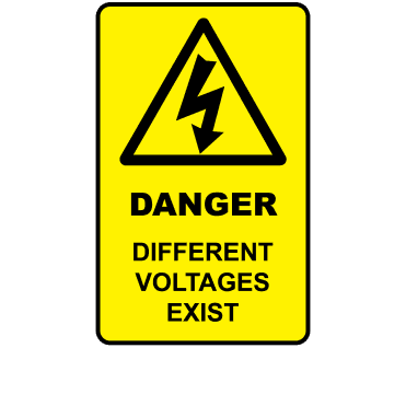 Large Danger Different Voltages Exist - Voltage Labels