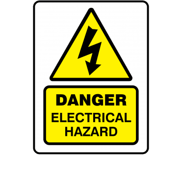 Large Super Stick Danger Electrical Hazard - Electrical Warning Labels