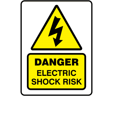 Large Super Stick Electric Shock Risk - Electrical Warning Labels
