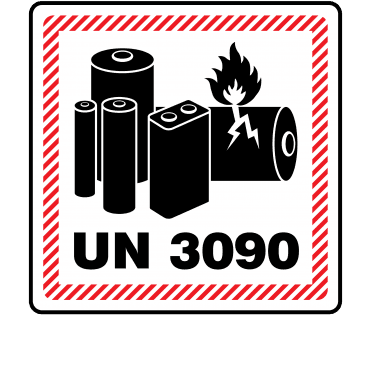 Large UN 3090 Lithium Metal Battery Labels