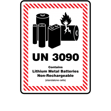Medium UN 3090 Lithium Metal Battery Labels