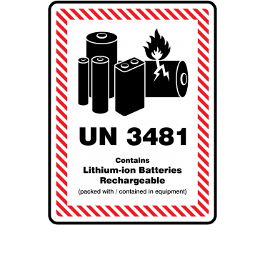 Medium UN 3481 Lithium-ion Battery Labels