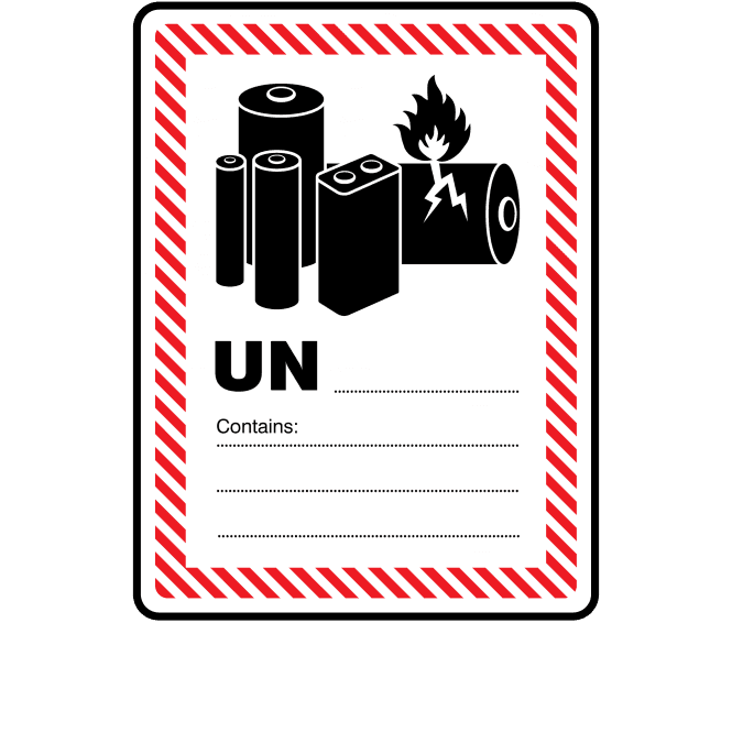 Medium 'Write On' Lithium Battery Labels