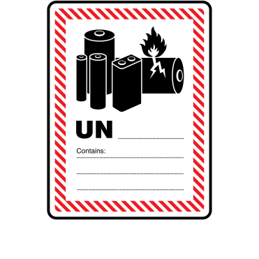 Medium 'Write On' Lithium Battery Labels