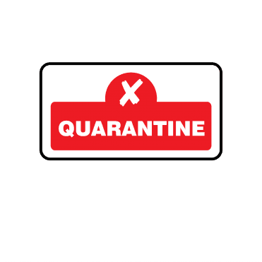 Midi Quality Assurance Quarantine Labels in Red. Full Colour Edition.