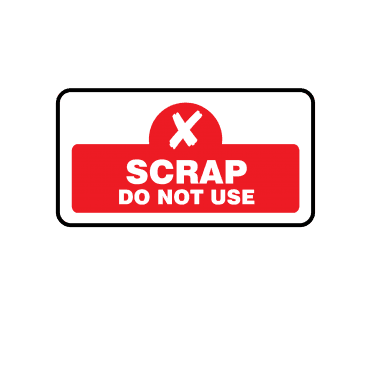 Midi Quality Assurance Scrap Do Not Use Labels in Red. Full Colour Edition.