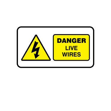 Midi Super Stick Danger Live Wires - Electrical Warning Labels