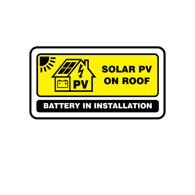 Midi Super Stick Solar PV on Roof Labels