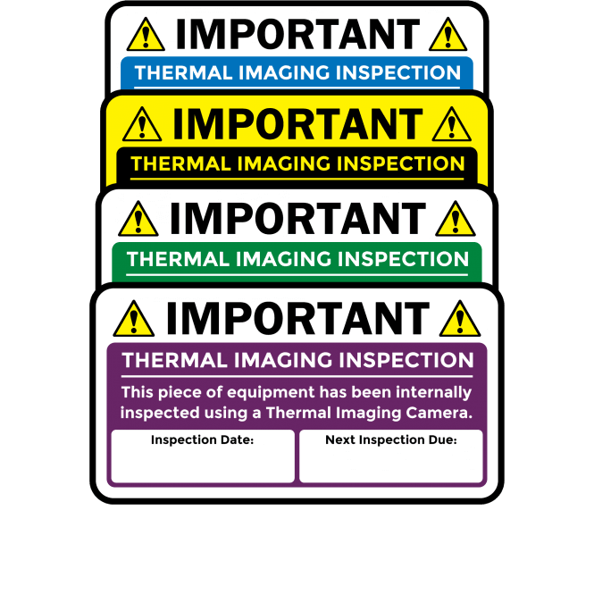Midi Super Stick Thermal Image Inspection Labels in Full Colour - Design 1. Choice of Colours