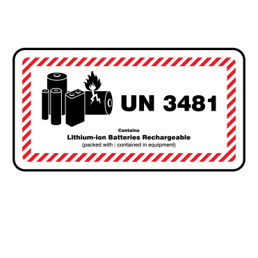 Midi UN 3481 Lithium-ion Battery Labels