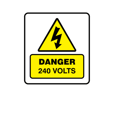 Mini Super Stick Danger 240 Volts - Electrical Warning Labels