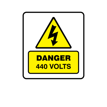 Mini Super Stick Danger 440 Volts - Electrical Warning Labels
