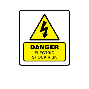 Mini Super Stick Danger Electric Shock Risk - Electrical Warning Labels