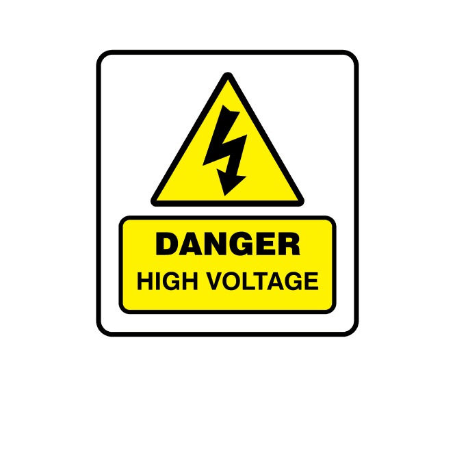 Mini Super Stick Danger High Voltage - Electrical Warning Labels