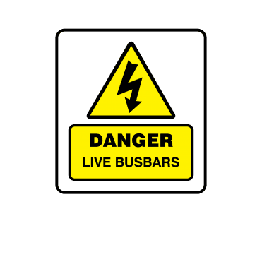 Mini Super Stick Danger Live Busbars - Electrical Warning Labels