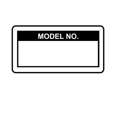 Model No. Labels in Black