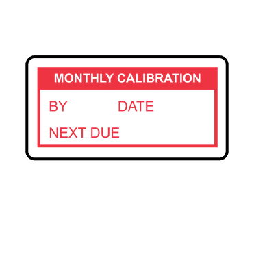 Monthly Calibration Labels in Red