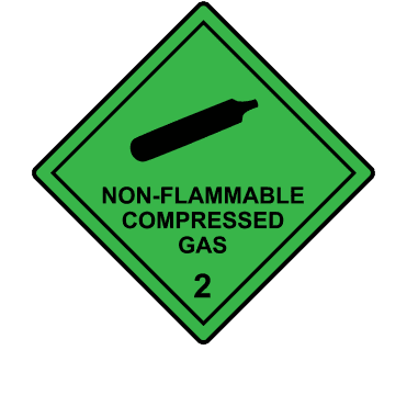 Non-Flammable Compressed Gas 2 Labels - Hazard Warning Diamonds