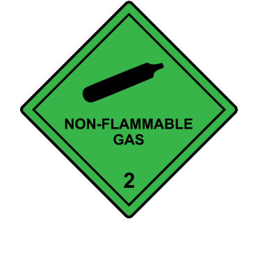 Non-Flammable Gas 2 Labels - Hazard Warning Diamonds