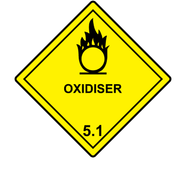 Oxidiser 5.1 Labels - Hazard Warning Diamonds