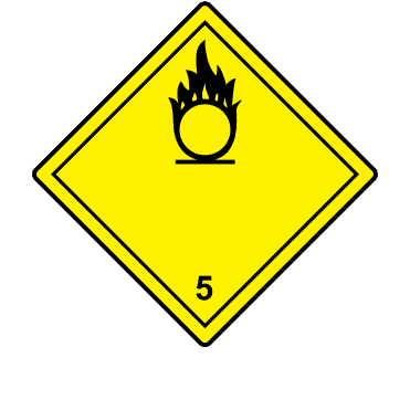 Oxidising 5 Labels, No Text - Hazard Warning Diamonds