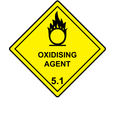 Oxidising Agent 5.1 Labels - Hazard Warning Diamonds