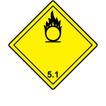 Oxidising Agent 5.1 Labels, No Text - Hazard Warning Diamonds