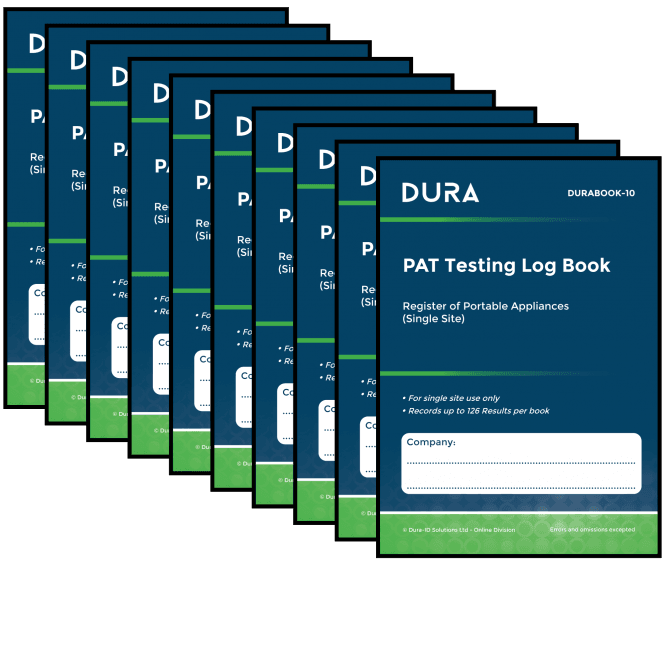 Pack of 10 x A5 PAT Test Log Books (Single Site)