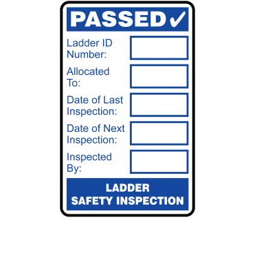 Passed Colour: Blue Ladder Inspection Labels