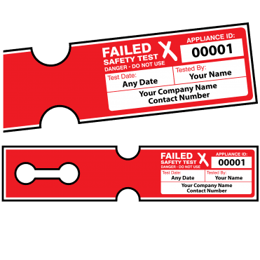 Personalised 4th/5th Edition Tuff Tag Failed PAT Test Labels for Harsh Environments
