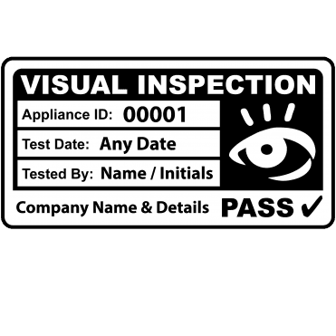 Visual Inspection by Colour: Black Personalised PAT Testing Labels