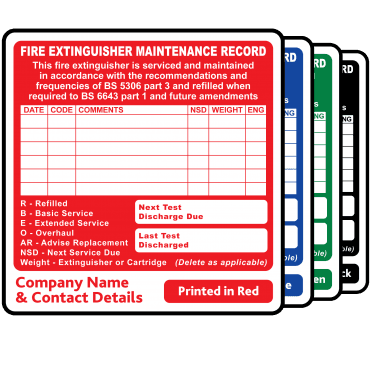 Personalised Small Fire Extinguisher Maintenance Labels - Design 2