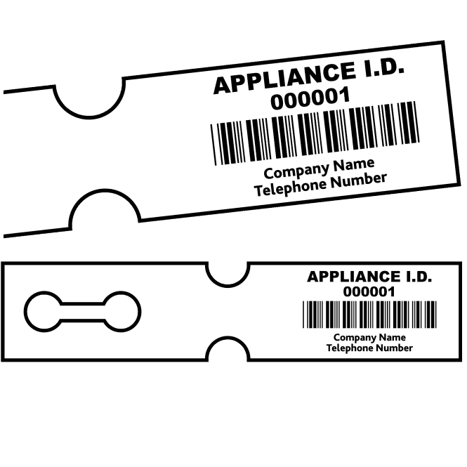 Personalised Tuff Tag Barcode Appliance ID Labels for Harsh Environments