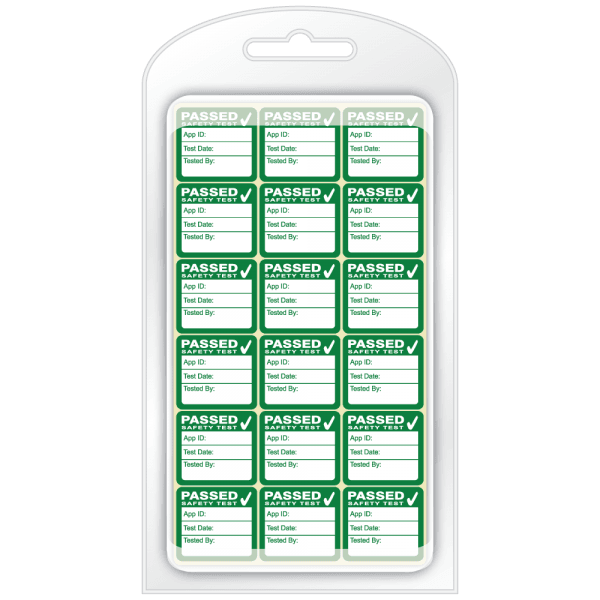 thumbnail image 2 of Personalised PAT Testing Labels (4th Edition) – 38 X 21 Mm, For Plugs – Custom Text Available (Made In UK) 2 of 5
