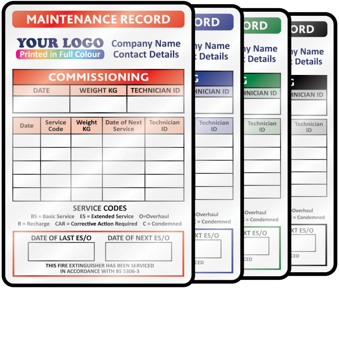 Premium Full Colour Personalised Fire Extinguisher Service Labels - Design 2