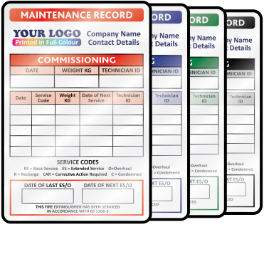 Premium Full Colour Personalised Fire Extinguisher Service Labels - Design 2
