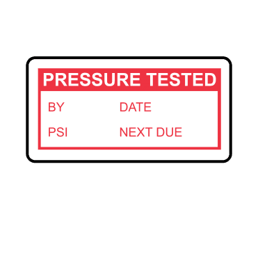 Pressure Tested Labels in Red