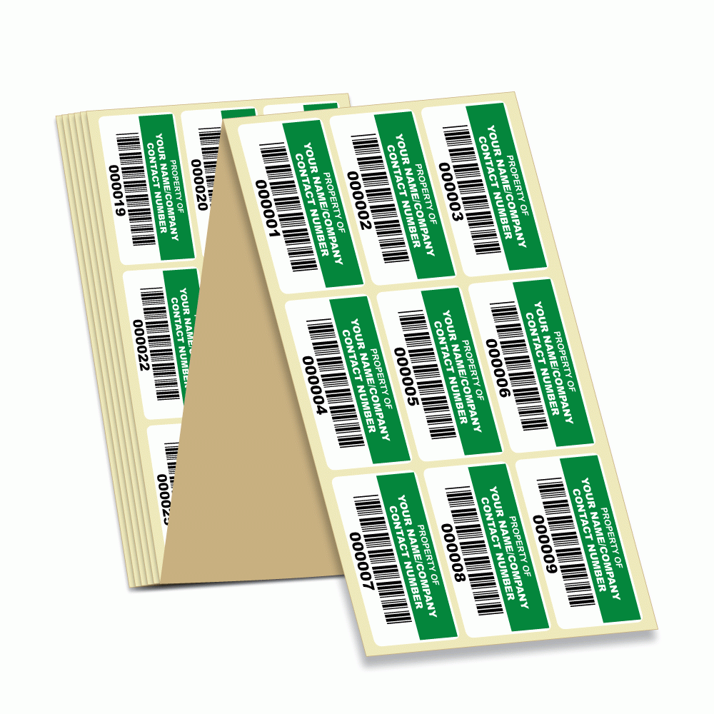Asset ID Labels Silver - Standard Size - Choice of Sticker Colours (D2 ...