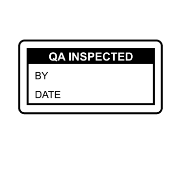 QA Inspected Labels in Black