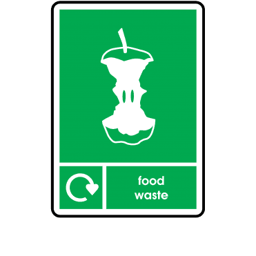 Recycle Food Waste Sign in Green - WRAP Compliant Signs