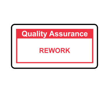 Rework - Quality Assurance Single Colour Labels in Red