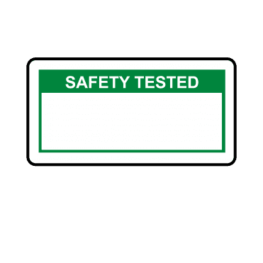 Safety Tested Labels in Green