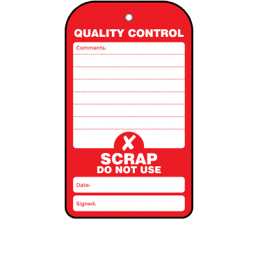 Scrap Do Not Use Quality Control Tag - Tear Resistant & Waterproof