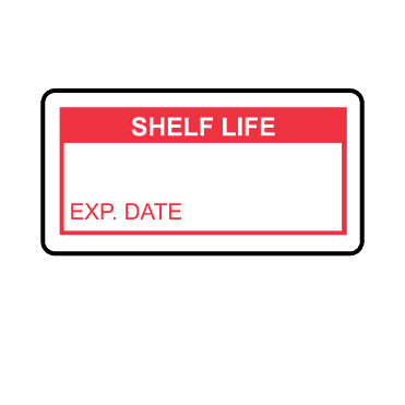 Shelf Life Labels in Red