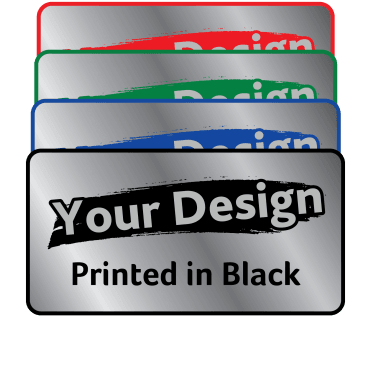 Silver Regular Size Labels to Your Design. Choice of colours