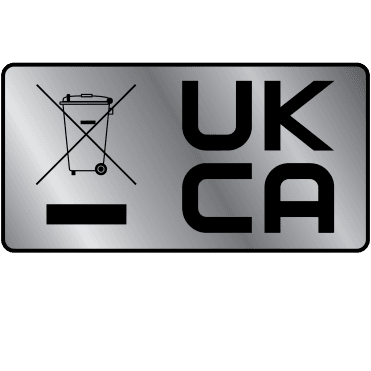 Silver Standard WEEE & UKCA Labels for UKCA Marking & Electronic Waste Disposal