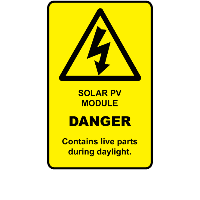 Solar PV Module - Solar PV Warning Labels