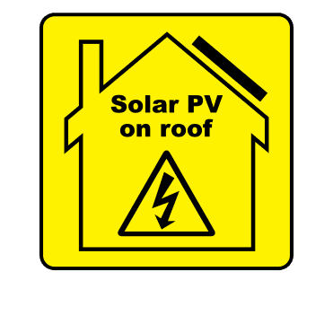 Solar PV on roof - Solar PV Warning Labels