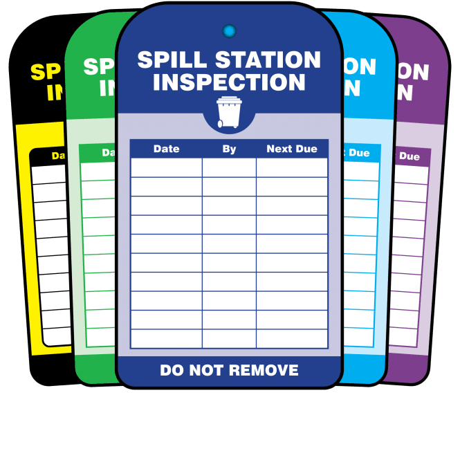 Spill Station Inspection Tag - Choice of Colours