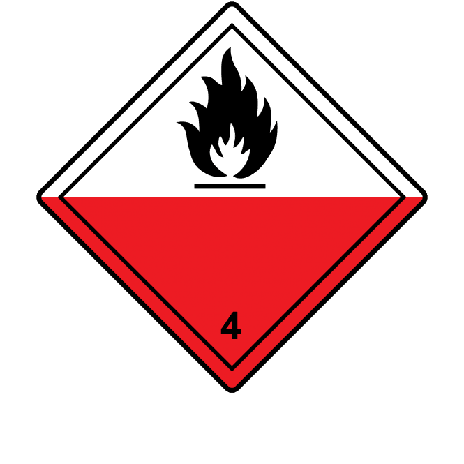 Spontaneously Combustible 4 Labels, No Text - Hazard Warning Diamonds